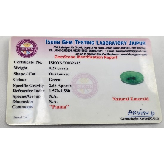 Panna – Certified Natural Emerald Stone for Mercury (Budh)